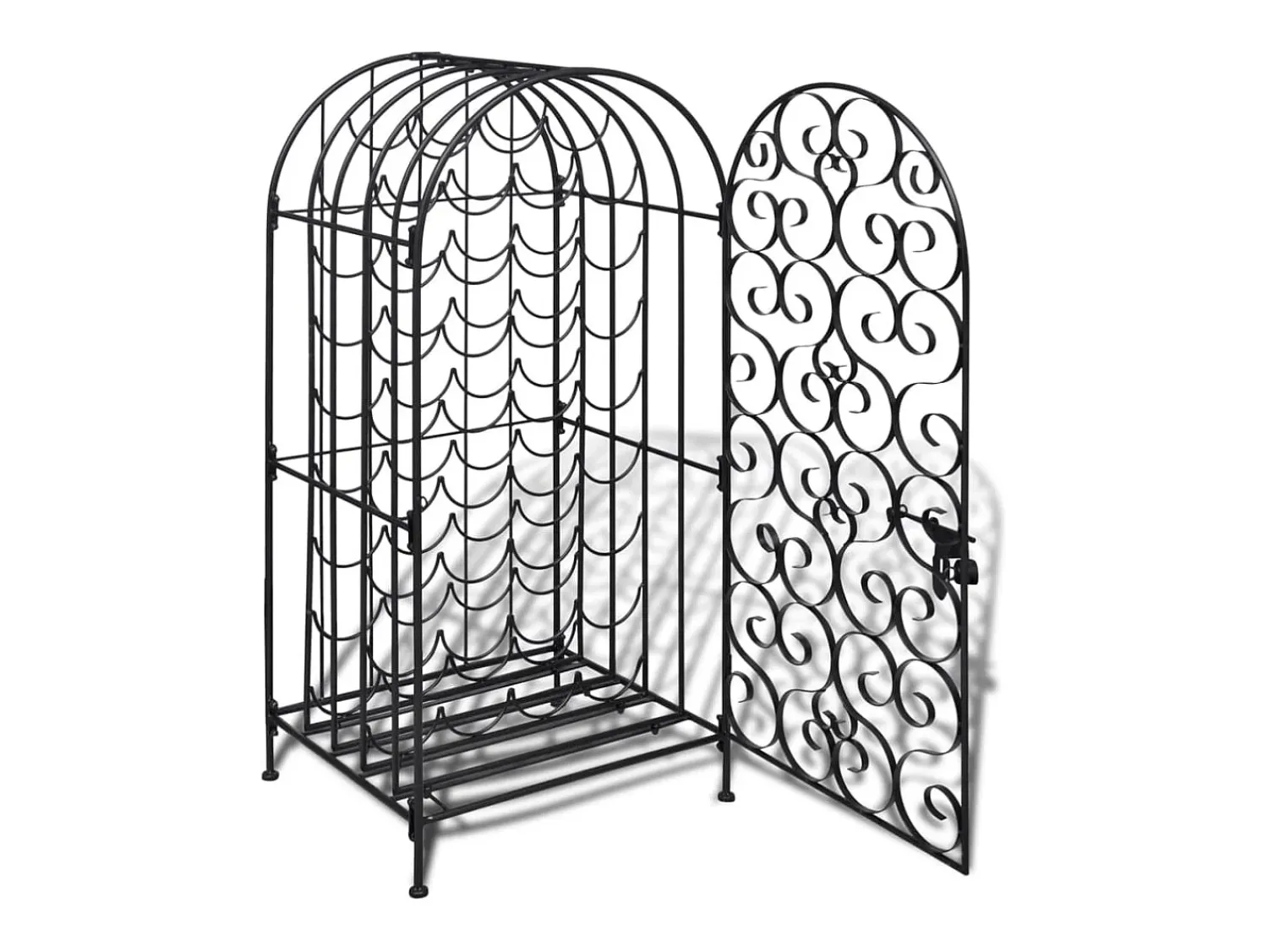 Acessórios De Arrumação|Acessório Vinho E Bar| Garrafeira de metal, suporte para 35 garrafas de vinho PT725371 Preto