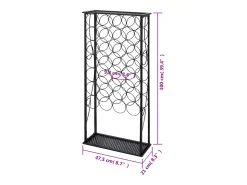 Acessórios De Arrumação|Acessório Vinho E Bar* Garrafeira de metal, suporte para 28 garrafas de vinho PT849591 Preto
