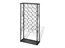 Acessórios De Arrumação|Acessório Vinho E Bar* Garrafeira de metal, suporte para 28 garrafas de vinho PT849591 Preto
