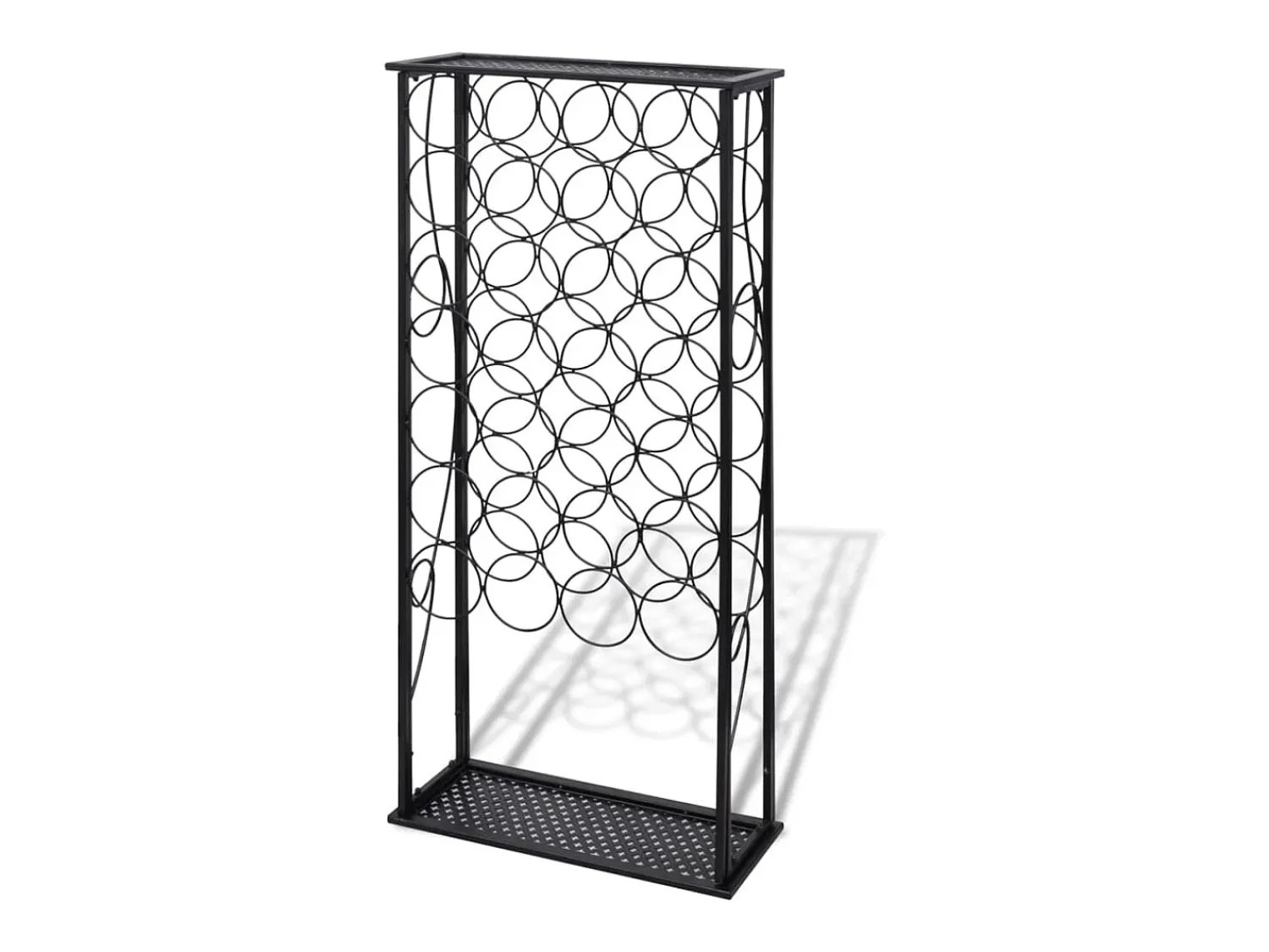 Acessórios De Arrumação|Acessório Vinho E Bar* Garrafeira de metal, suporte para 28 garrafas de vinho PT849591 Preto