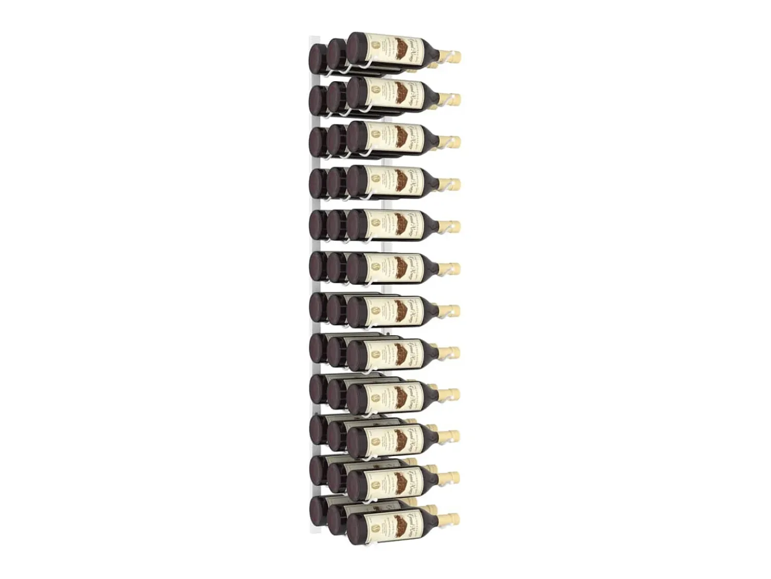 Acessórios De Arrumação|Acessório Vinho E Bar| Garrafeira de parede para 36 garrafas ferro PT667374 Branco