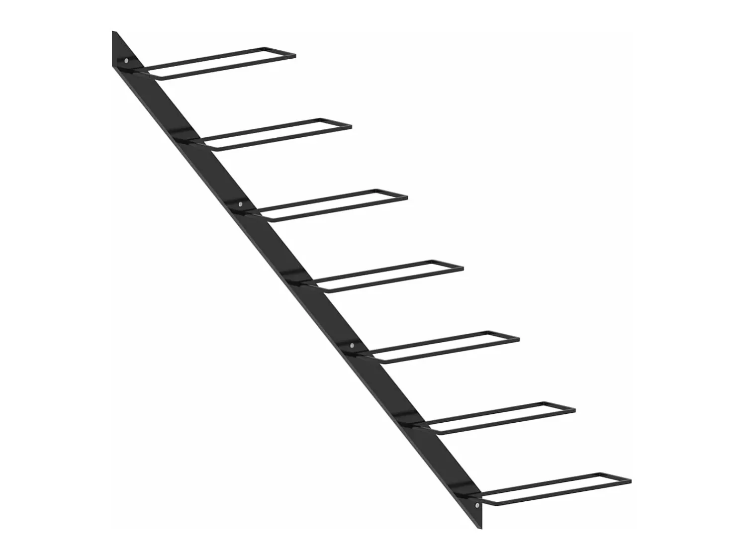 Acessórios De Arrumação|Acessório Vinho E Bar* Garrafeira de parede para 7 garrafas metal PT553113 Preto