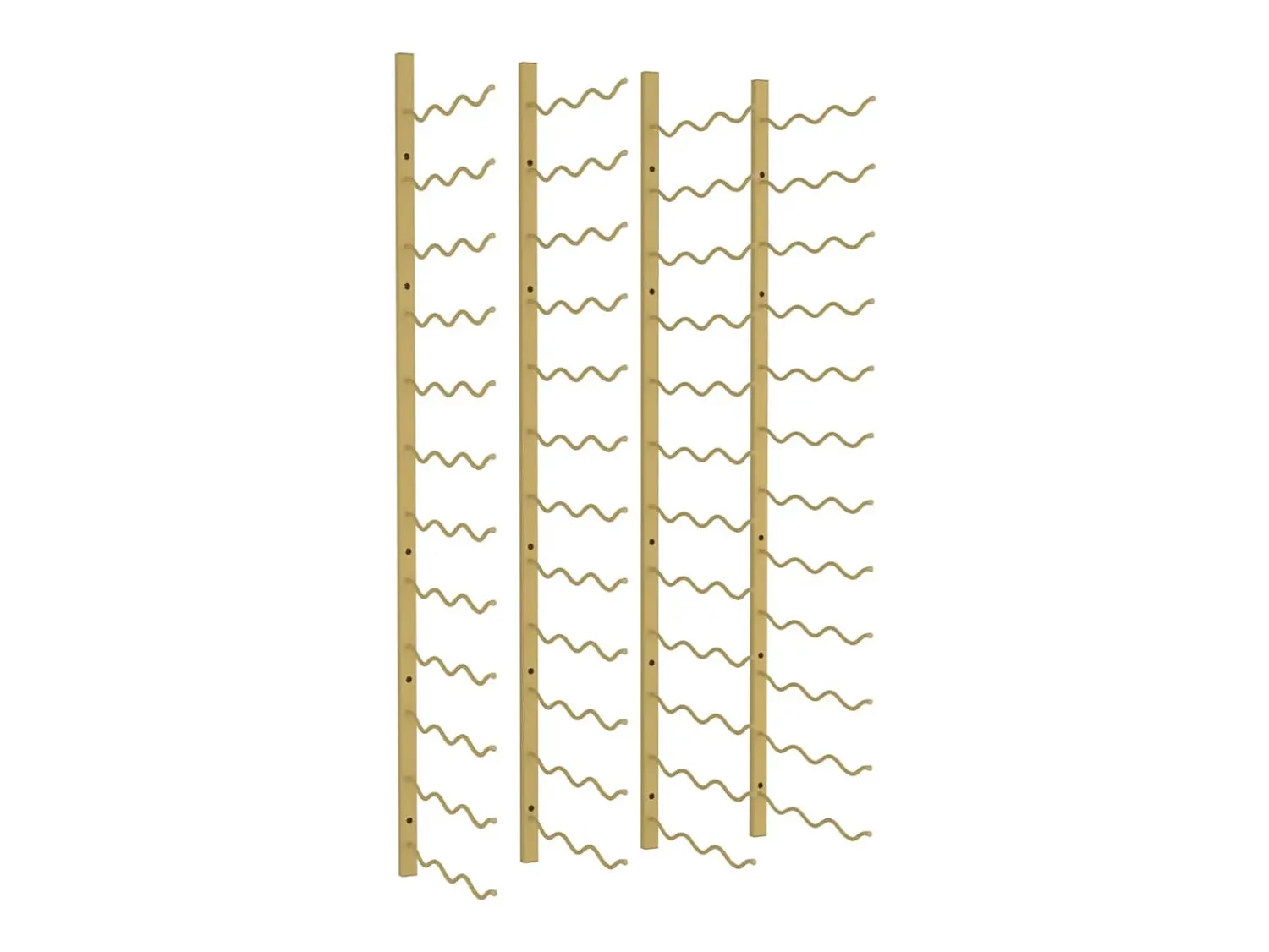 Acessórios De Arrumação|Acessório Vinho E Bar| Garrafeira de parede para 36 garrafas 2 pcs ferro PT832369 Dourado