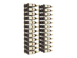 Acessórios De Arrumação|Acessório Vinho E Bar| Garrafeira de parede para 36 garrafas 2 pcs ferro PT832369 Dourado