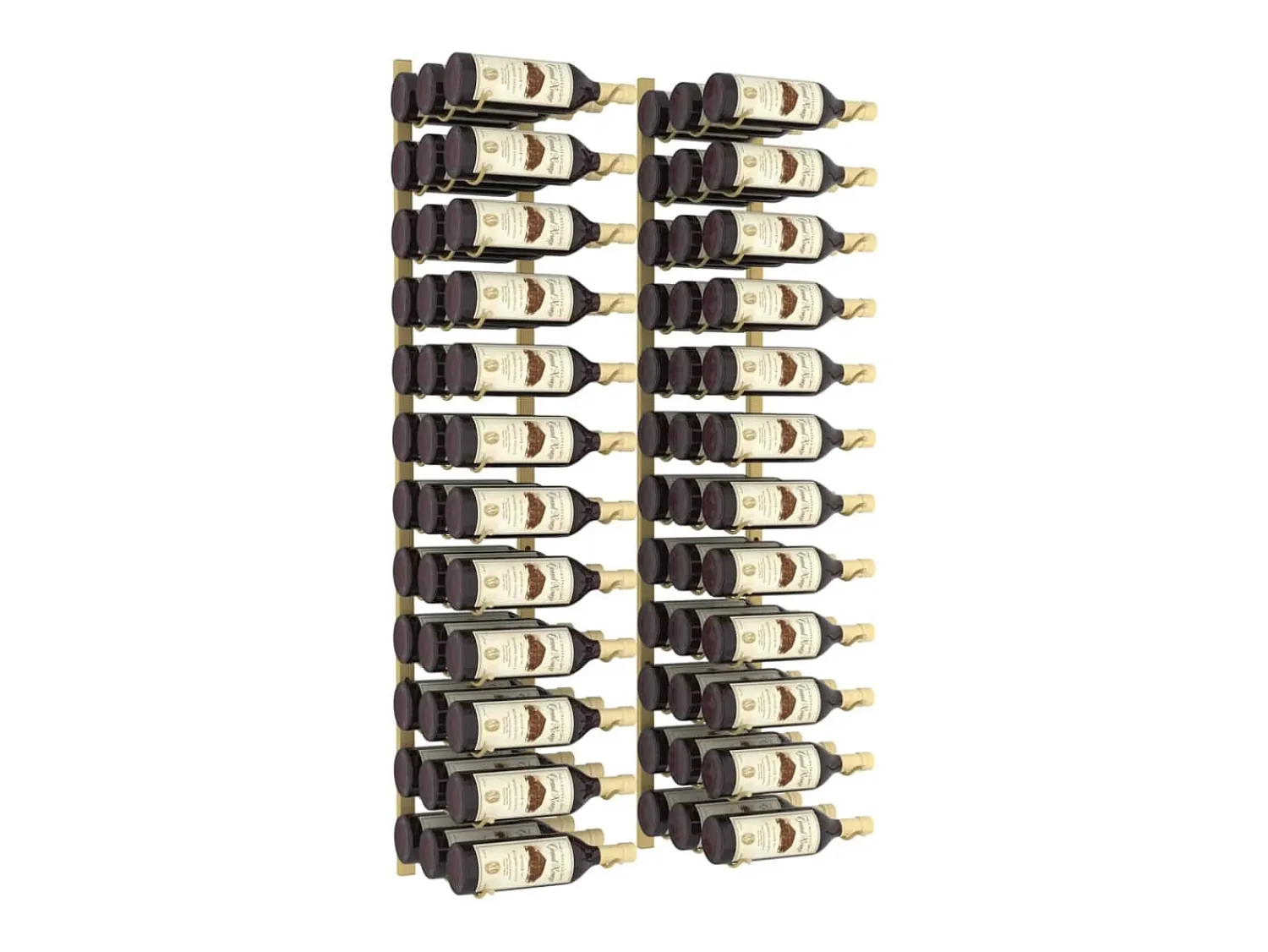 Acessórios De Arrumação|Acessório Vinho E Bar| Garrafeira de parede para 36 garrafas 2 pcs ferro PT832369 Dourado