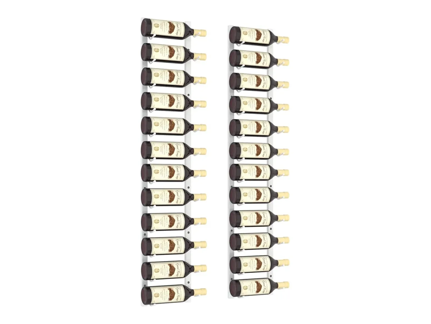 Acessórios De Arrumação|Acessório Vinho E Bar| Garrafeira de parede para 12 garrafas 2 pcs ferro PT473750 Branco