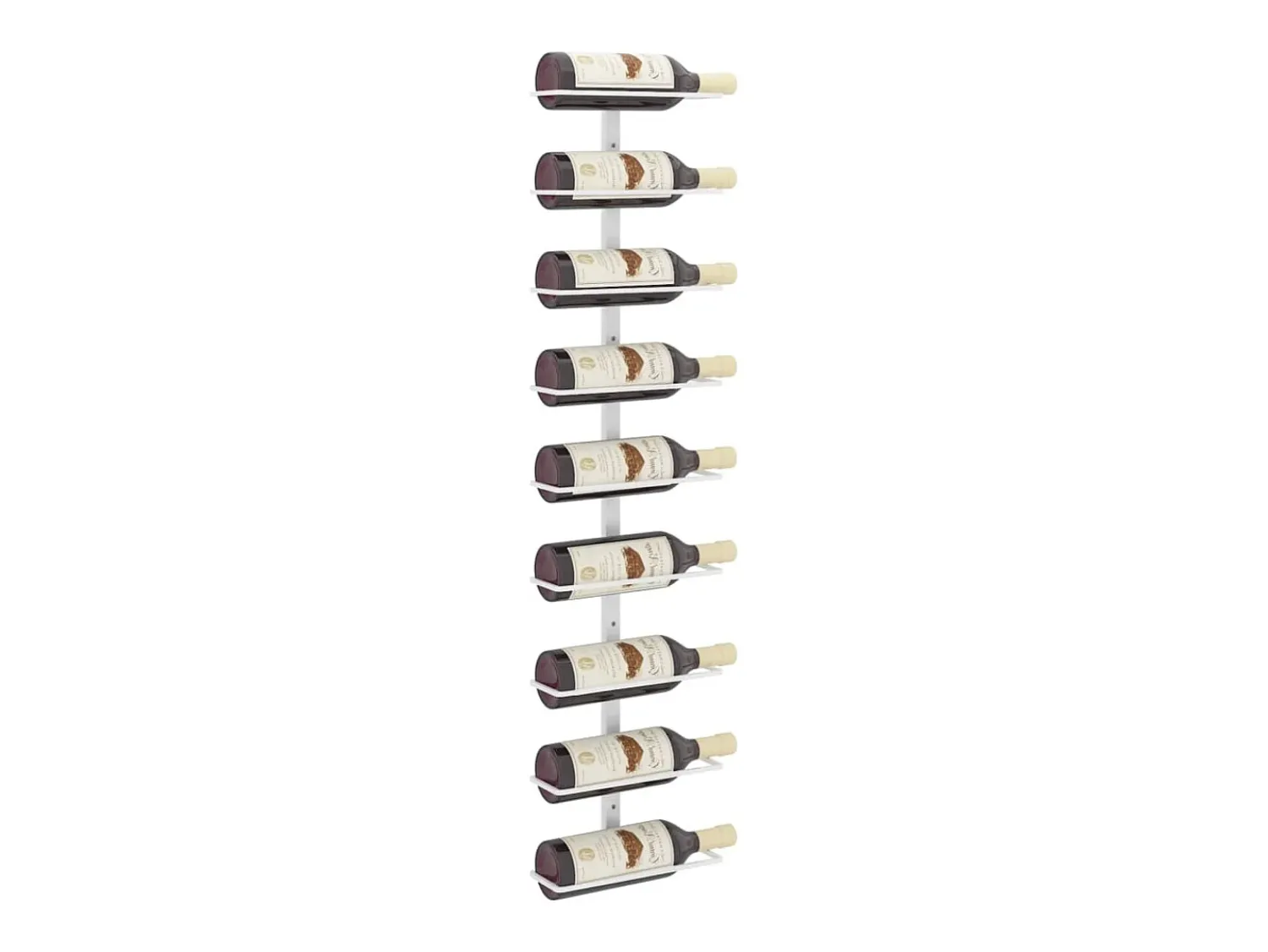 Acessórios De Arrumação|Acessório Vinho E Bar* Garrafeira de parede para 9 garrafas ferro PT922216 Branco