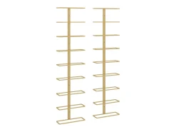 Garrafeira de parede para 9 garrafas 2 pcs ferro PT317155 Dourado