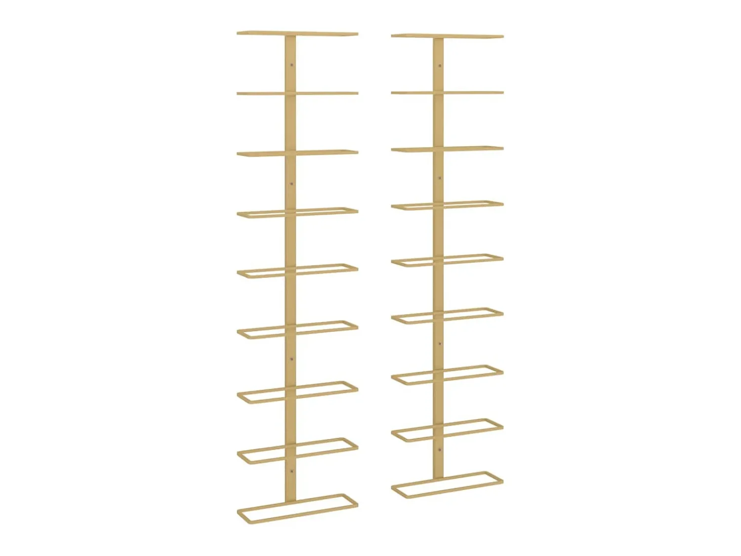Garrafeira de parede para 9 garrafas 2 pcs ferro PT317155 Dourado