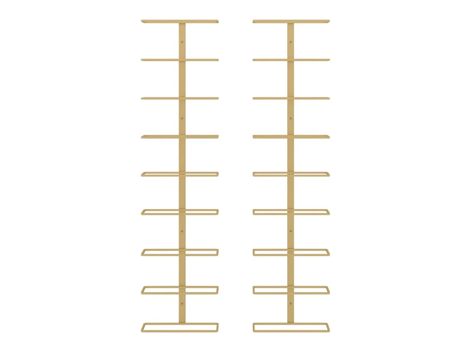 Garrafeira de parede para 9 garrafas 2 pcs ferro PT317155 Dourado