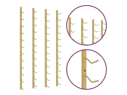 Acessórios De Arrumação|Acessório Vinho E Bar| Garrafeira de parede para 12 garrafas 2 pcs ferro PT817206 Dourado