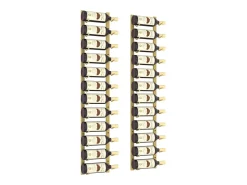 Acessórios De Arrumação|Acessório Vinho E Bar| Garrafeira de parede para 12 garrafas 2 pcs ferro PT817206 Dourado