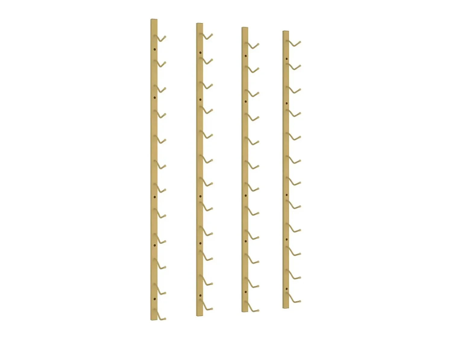 Acessórios De Arrumação|Acessório Vinho E Bar| Garrafeira de parede para 12 garrafas 2 pcs ferro PT817206 Dourado