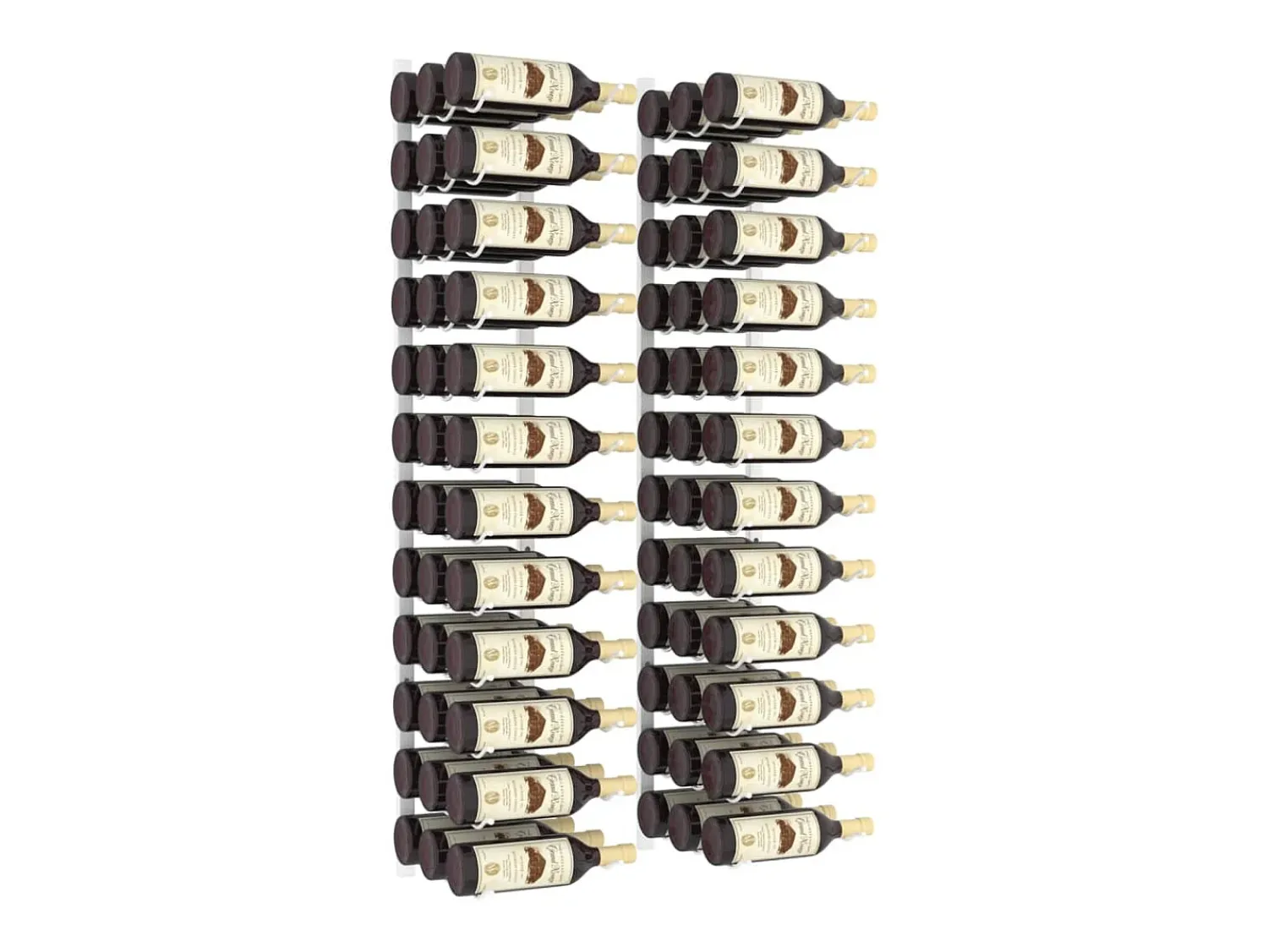 Acessórios De Arrumação|Acessório Vinho E Bar* Garrafeira de parede para 36 garrafas 2 pcs ferro PT479017 Branco