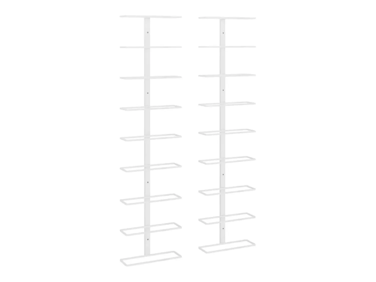 Acessórios De Arrumação|Acessório Vinho E Bar* Garrafeira de parede para 9 garrafas 2 pcs ferro PT719530 Branco