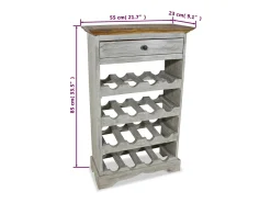Sale Garrafeira madeira reciclada maciça 55x23x85 cm PT954208 Castanho