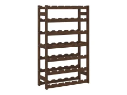 Acessórios De Arrumação|Acessório Vinho E Bar* Garrafeira para 42 garrafas madeira de pinho maciça PT519423 Castanho