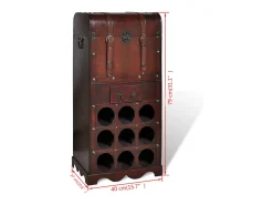 Acessórios De Arrumação|Acessório Vinho E Bar| Garrafeira para 9 garrafas de vinho PT319965 Vermelho