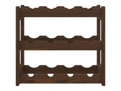 Garrafeira para 12 garrafas madeira de pinho maciça PT685921 Castanho