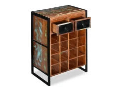 Hot Garrafeira para 16 garrafas madeira reciclada maciça PT997310 Castanho