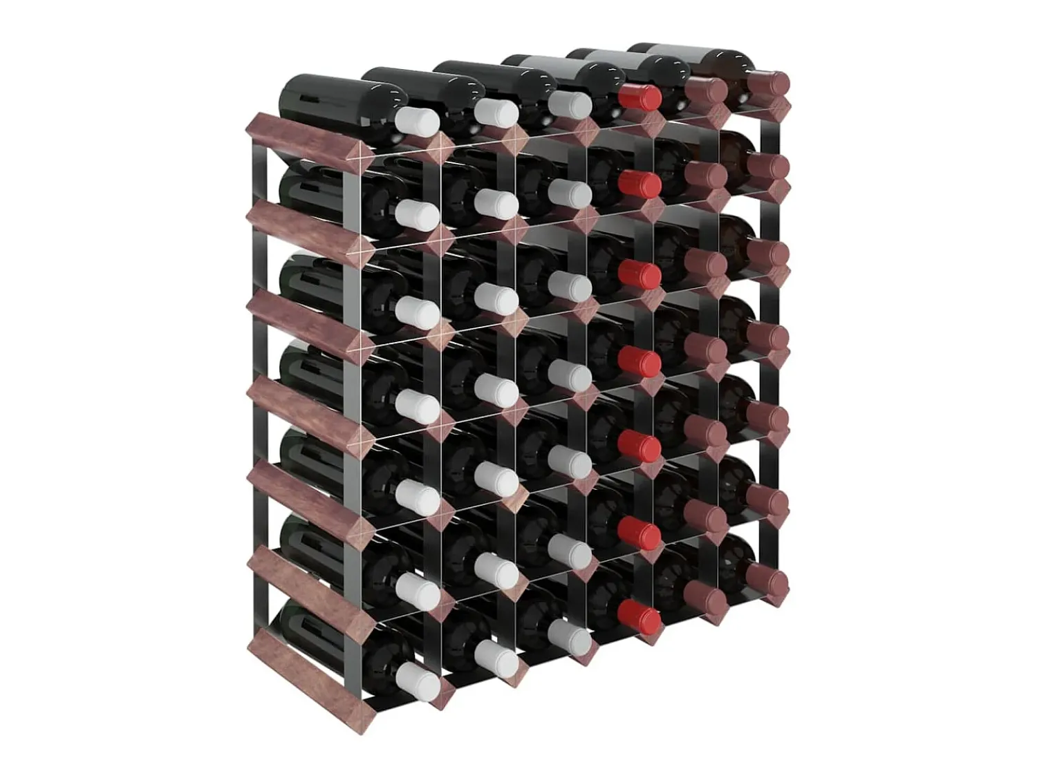 Acessórios De Arrumação|Acessório Vinho E Bar* Garrafeira para 42 garrafas madeira de pinho maciça PT898642 Castanho