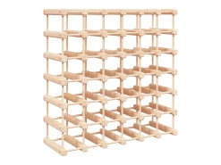 Acessórios De Arrumação|Acessório Vinho E Bar| Garrafeira para 42 garrafas 68,5x23x68,5 cm pinho maciço PT480031 Castanho