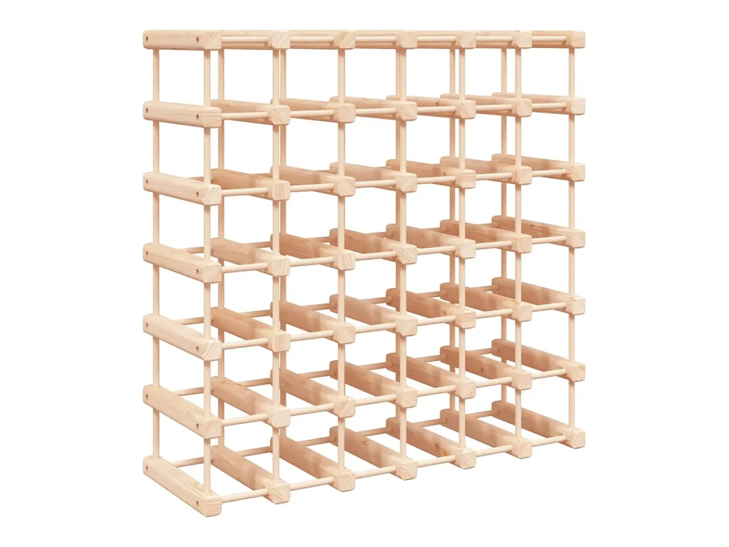 Acessórios De Arrumação|Acessório Vinho E Bar| Garrafeira para 42 garrafas 68,5x23x68,5 cm pinho maciço PT480031 Castanho