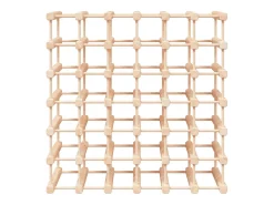 Acessórios De Arrumação|Acessório Vinho E Bar| Garrafeira para 42 garrafas 68,5x23x68,5 cm pinho maciço PT480031 Castanho