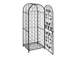 Acessórios De Arrumação|Acessório Vinho E Bar| Garrafeira, suporte de metal para 45 garrafas de vinho PT109390 Preto