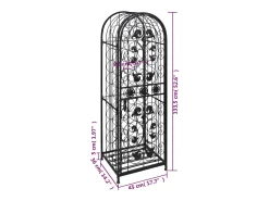 Acessórios De Arrumação|Acessório Vinho E Bar| Garrafeira, suporte de metal para 45 garrafas de vinho PT109390 Preto