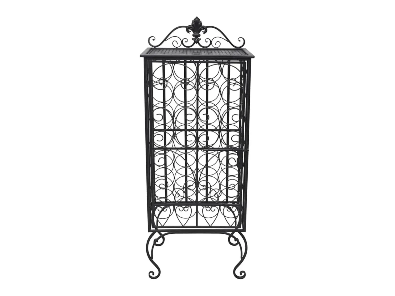 Garrafeira, suporte de metal para 28 garrafas de vinho PT113640 Preto