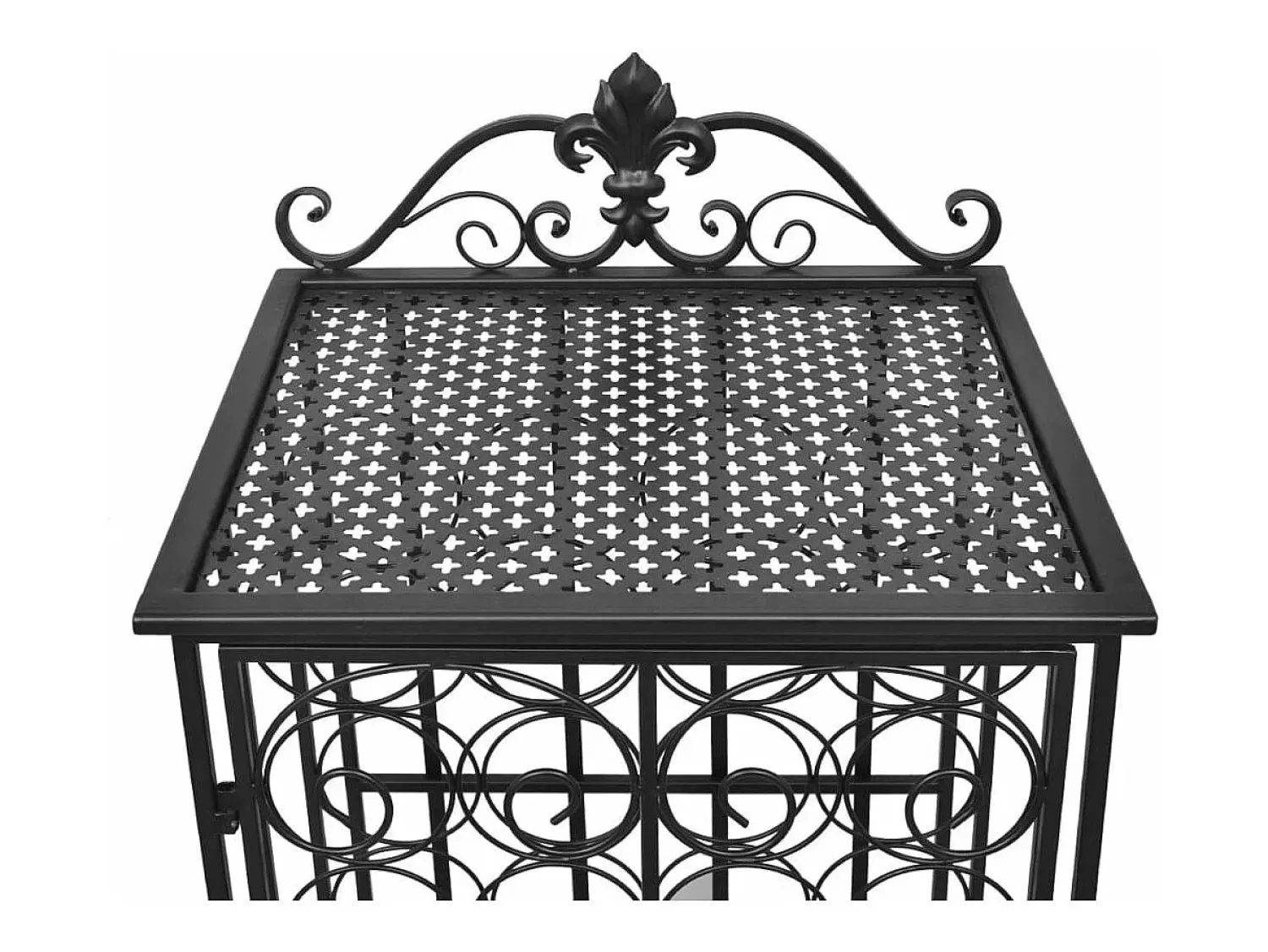 Garrafeira, suporte de metal para 28 garrafas de vinho PT113640 Preto