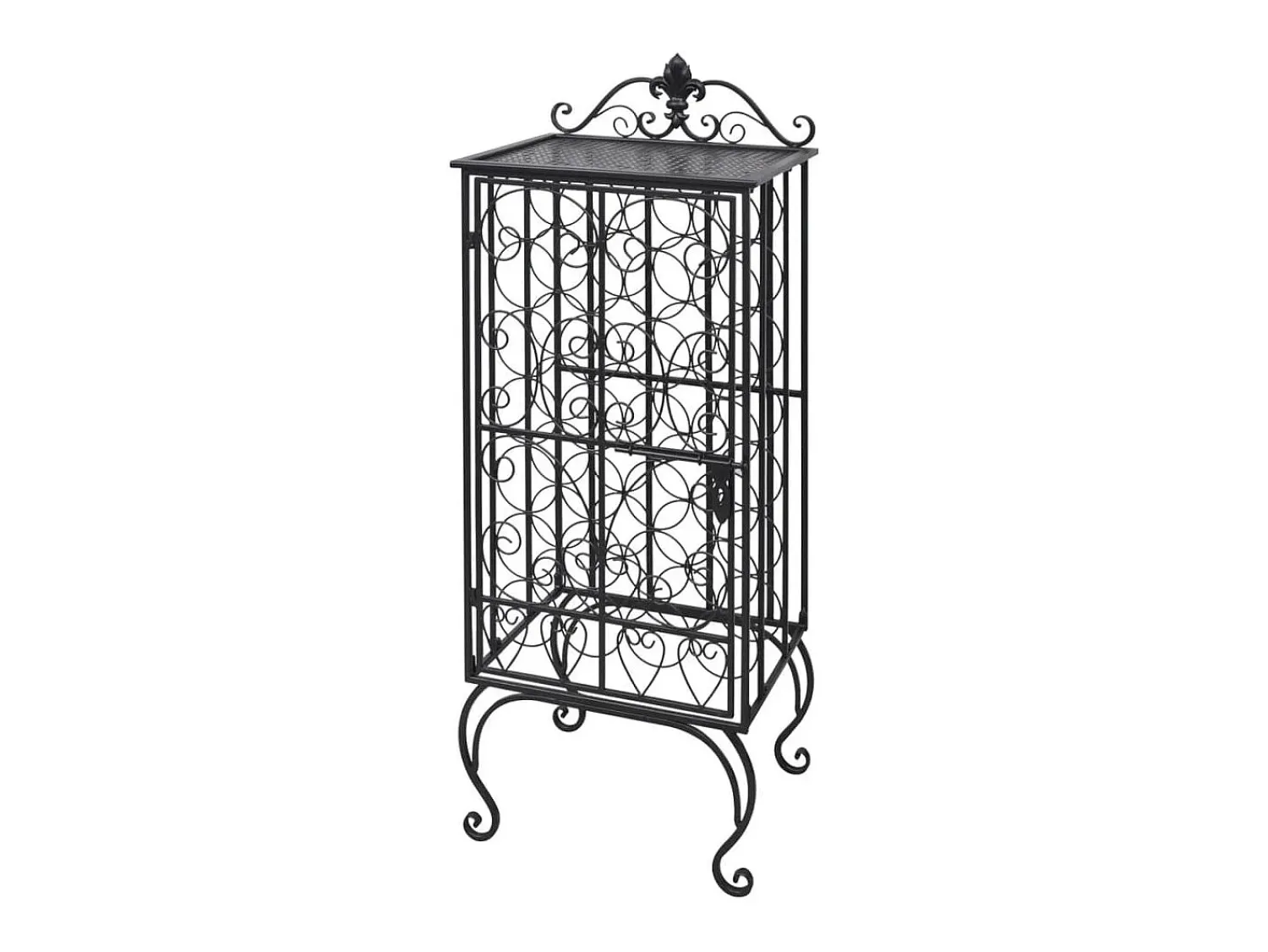 Garrafeira, suporte de metal para 28 garrafas de vinho PT113640 Preto