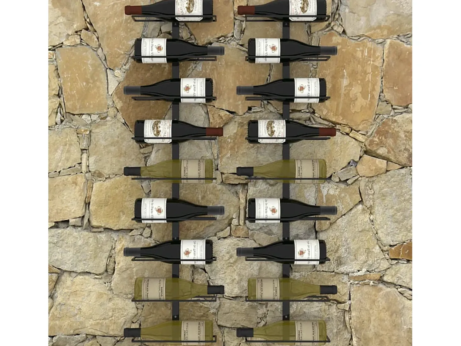 Garrafeiras de parede para 18 garrafas 2 pcs ferro PT514918^ Acessórios De Arrumação|Acessório Vinho E Bar