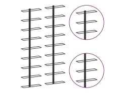 Garrafeiras de parede para 18 garrafas 2 pcs ferro PT514918^ Acessórios De Arrumação|Acessório Vinho E Bar