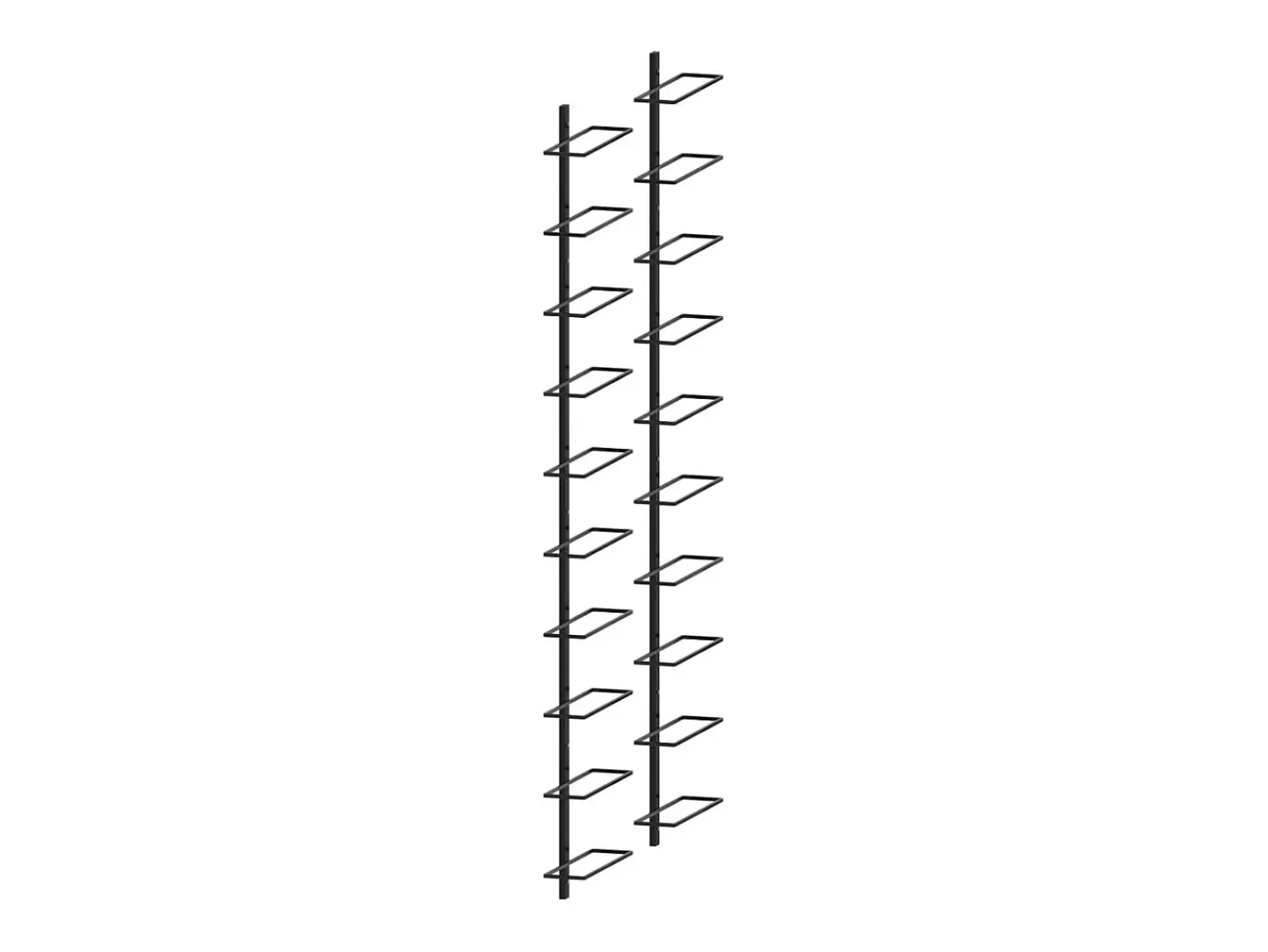 New Garrafeiras de parede para 20 garrafas 2 pcs metal PT157005 Preto