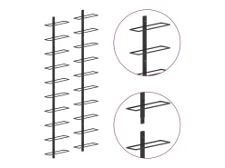 New Garrafeiras de parede para 20 garrafas 2 pcs metal PT157005 Preto