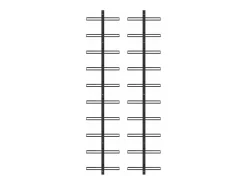 New Garrafeiras de parede para 20 garrafas 2 pcs metal PT157005 Preto