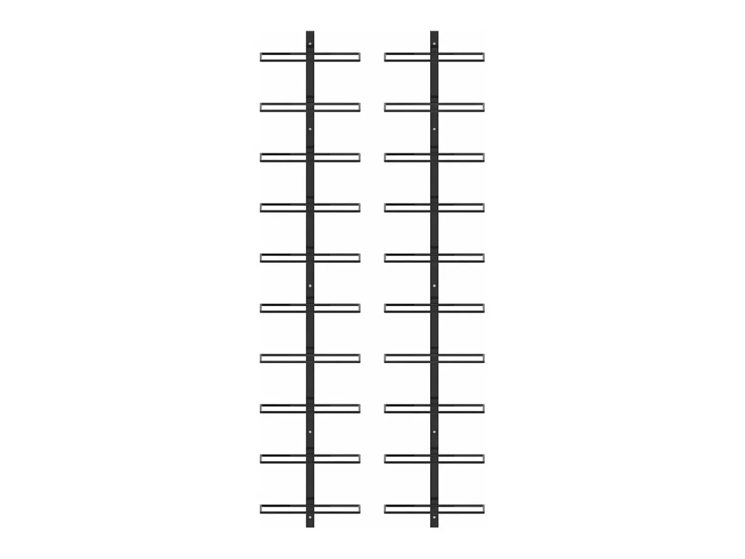 New Garrafeiras de parede para 20 garrafas 2 pcs metal PT157005 Preto