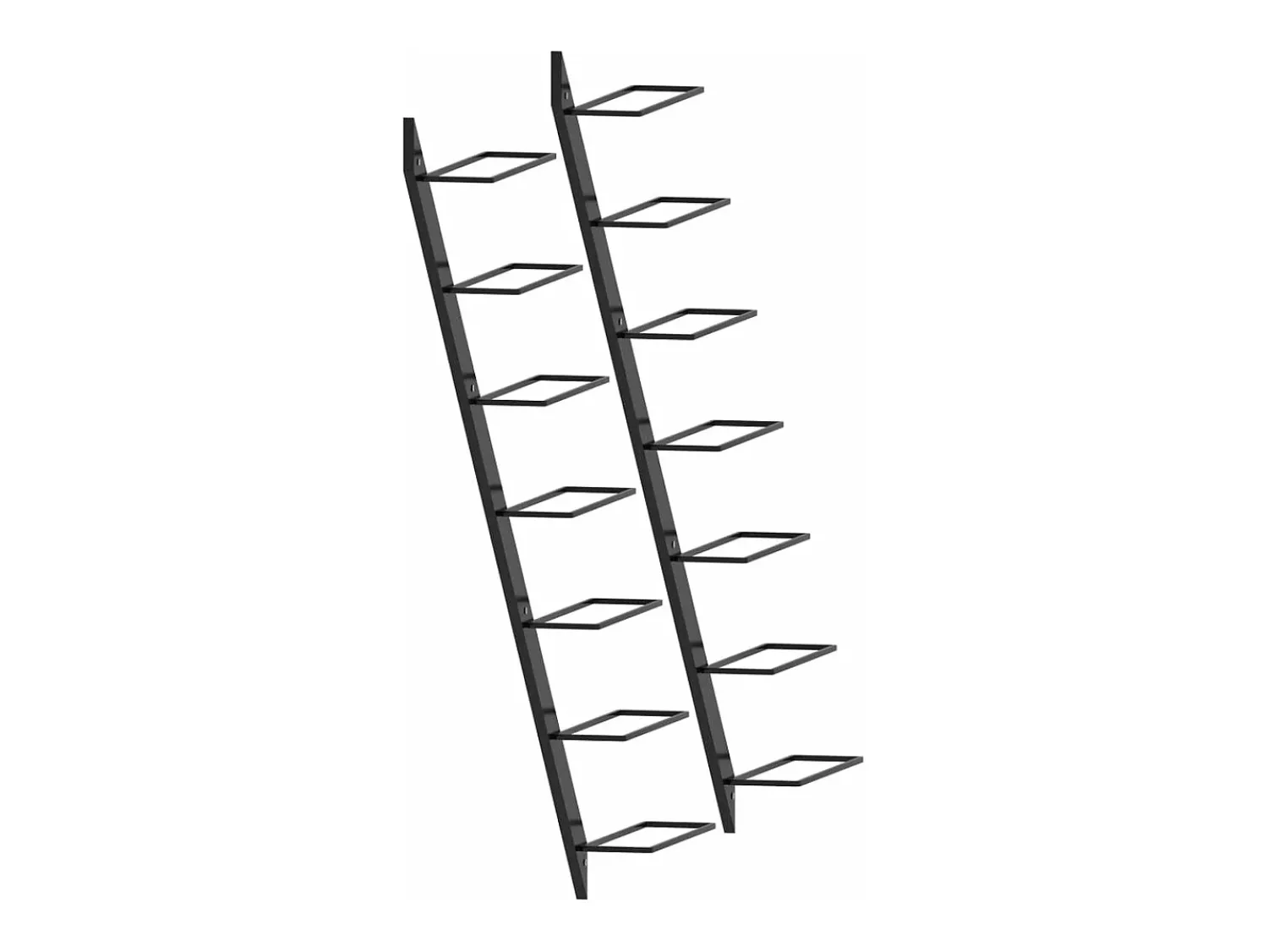 Acessórios De Arrumação|Acessório Vinho E Bar| Garrafeiras de parede para 14 garrafas 2 pcs metal PT676488 Preto