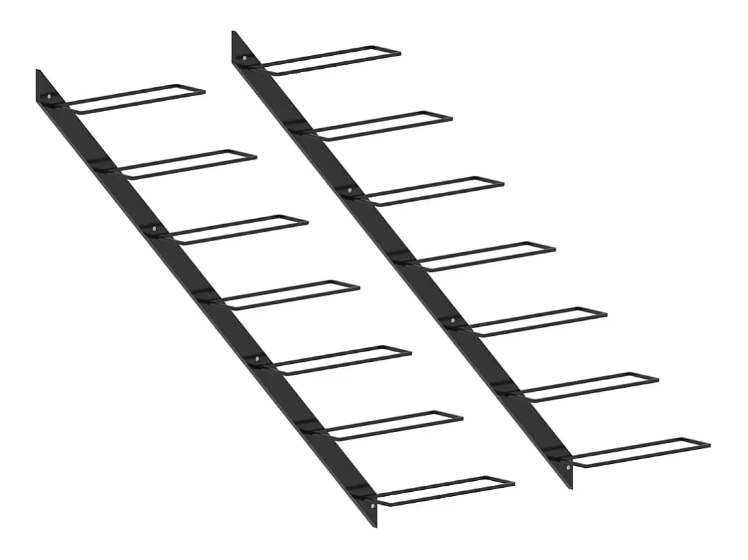 Acessórios De Arrumação|Acessório Vinho E Bar| Garrafeiras de parede para 14 garrafas 2 pcs metal PT676488 Preto