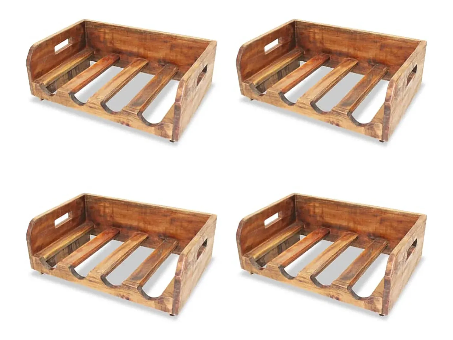 Sale Garrafeiras para 16 garrafas 4 pcs madeira recuperada maciça PT951533 Castanho