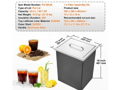 Best Geladeira Embutida SucceBuy, 35,6 x 30,5 x 45,7 cm, Geladeira de Aço Inoxidável com Tampa Prateado