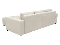 Sofá|Habitat et jardin George", sofá-cama de canto de 4 lugares, estilo bolha, em tecido chenille - Bege
