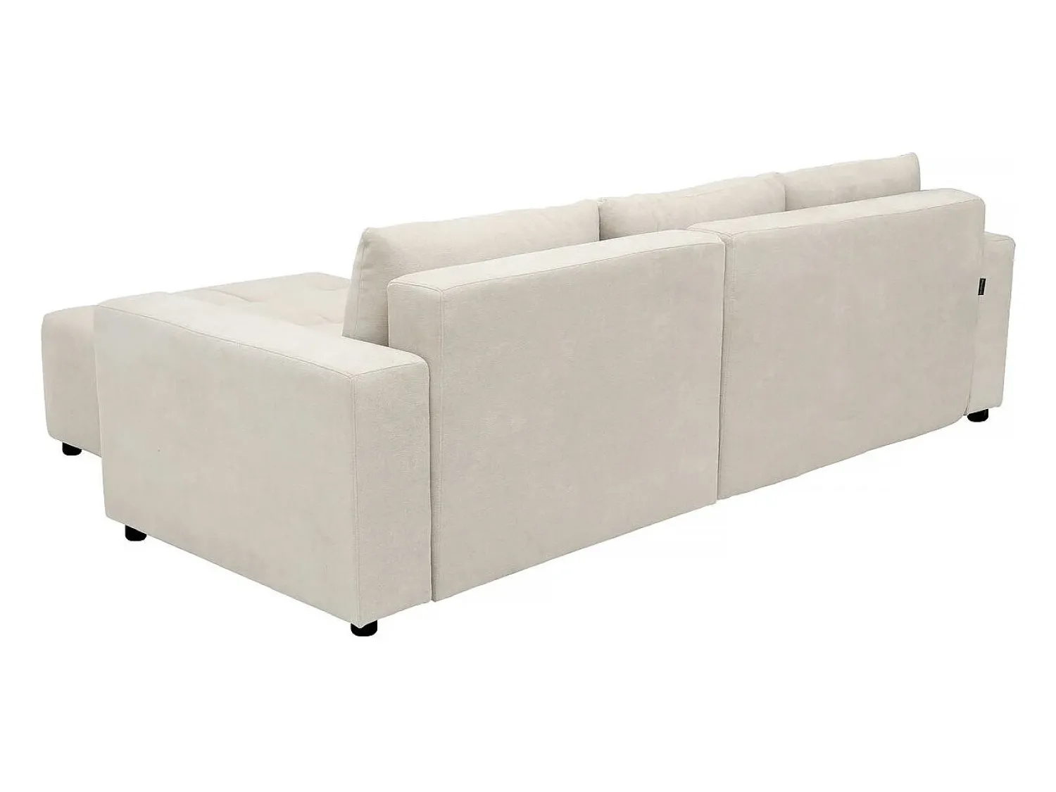 Sofá|Habitat et jardin George", sofá-cama de canto de 4 lugares, estilo bolha, em tecido chenille - Bege