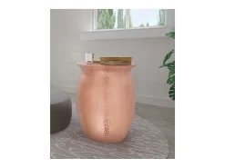 Mesa De Centro*Loft24 Gloria | Mesa de Centro 40 cm em Alumínio Cor de Cobre