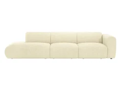 Sofá*Maison Céphy Grande sofá 5 lugares apoio braço direito veludo canelado POGNI de Branco sujo