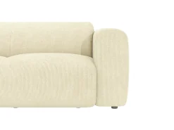 Sofá*Maison Céphy Grande sofá 5 lugares apoio braço direito veludo canelado POGNI de Branco sujo