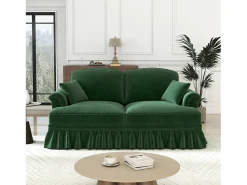 DripeX Grande Sofá 2 Lugares em Chenille - Capa Removível e 2 Almofadas - 194x83.5x93cm -^ Sofá