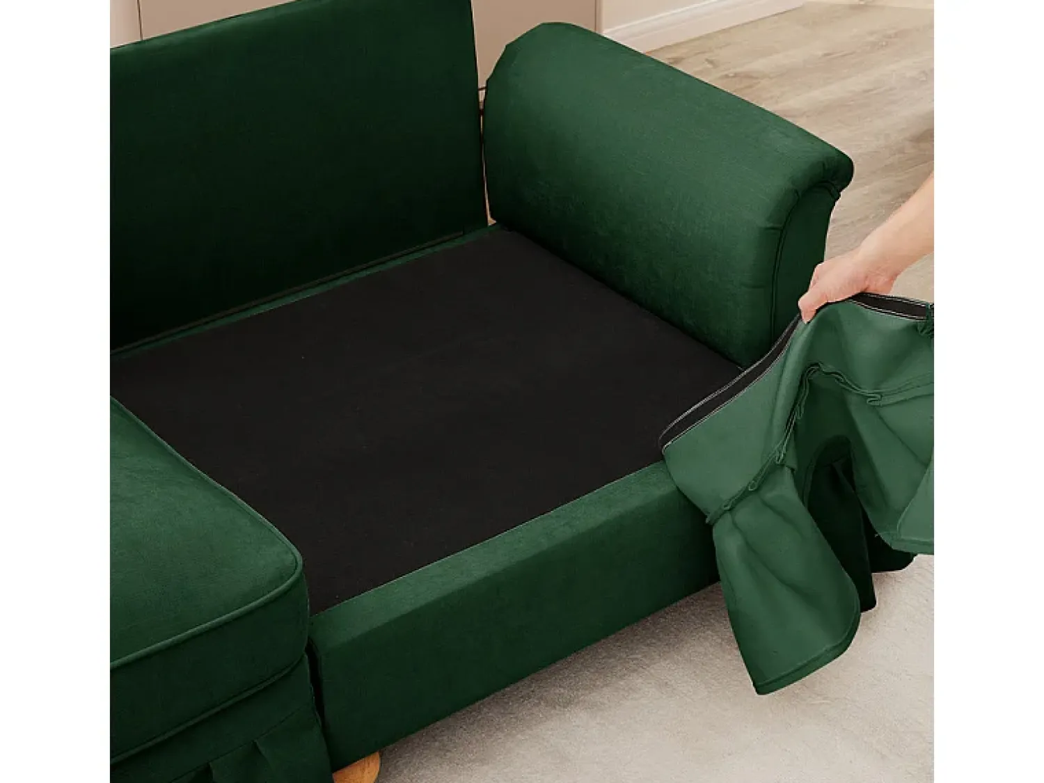 DripeX Grande Sofá 2 Lugares em Chenille - Capa Removível e 2 Almofadas - 194x83.5x93cm -^ Sofá